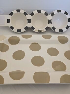 Coton Colors Happy Everything Mini Trio Bowls & Rectangular Platter